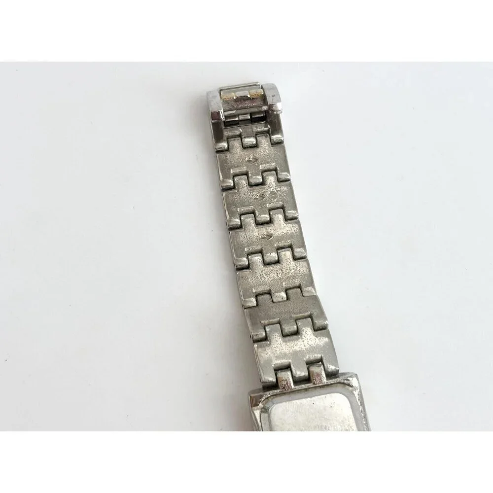 Liz Clairborne Silver T LIZ32SG Rhinestone Vintage Wristwatch - 22mm - WORKS!